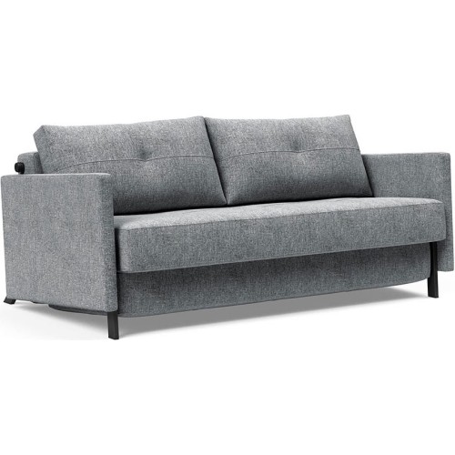 Cubed 160 convertible sofa with armrests – 565 Twist Granite - Innovation Living