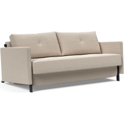 Cubed 160 convertible sofa with armrests – 612 Blida Sand Grey - Innovation Living