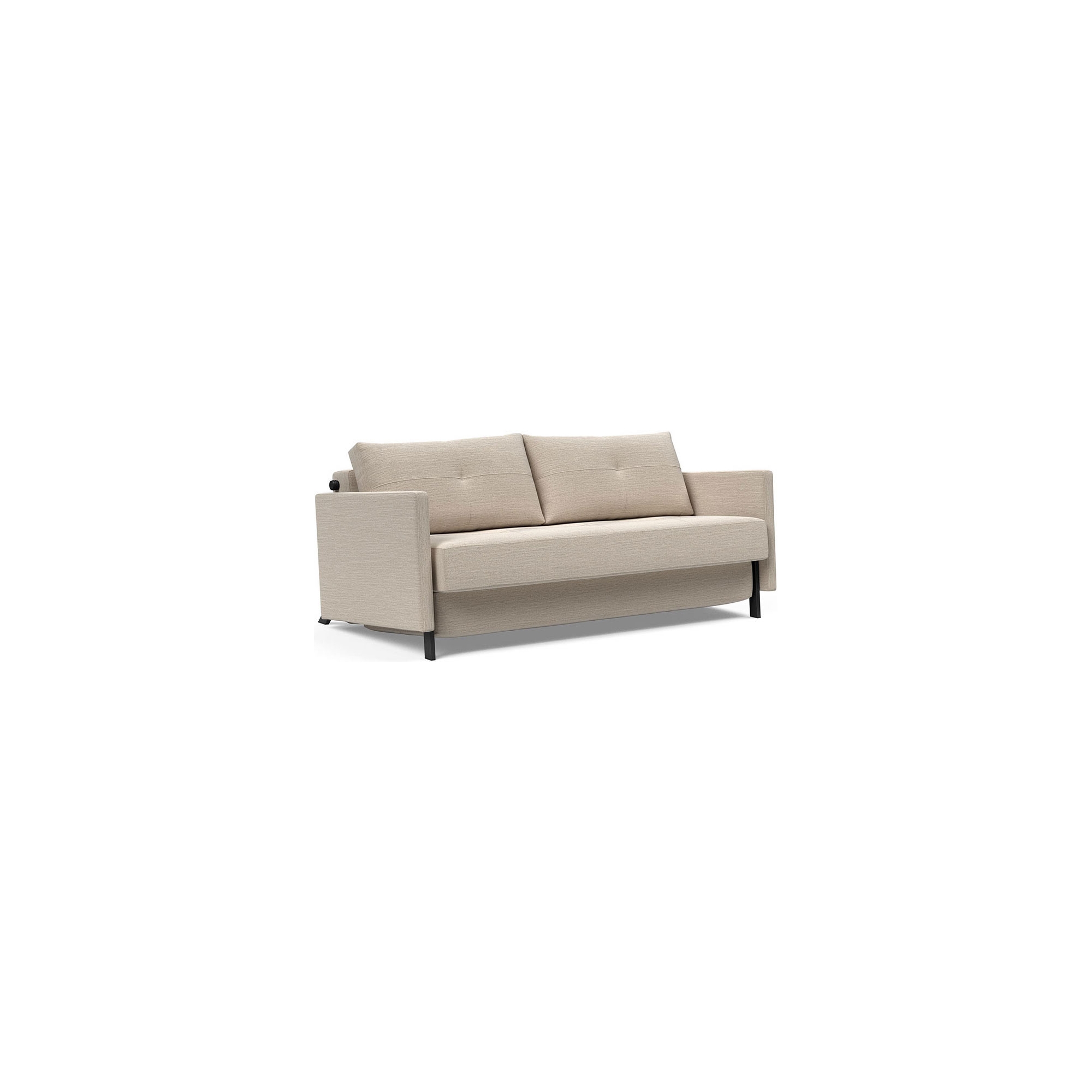 Cubed 160 convertible sofa with armrests – 612 Blida Sand Grey - Innovation Living