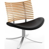 Gepard GM 4175 Lounge chair – Oiled oak + Black select leather + Stainless steel - Naver collection