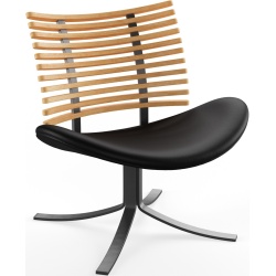 Gepard GM 4175 Lounge chair – Oiled oak + Black select leather + Black steel - Naver collection