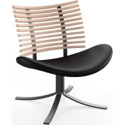 Gepard GM 4175 Lounge chair – White oiled oak + Black select leather + Black steel - Naver collection