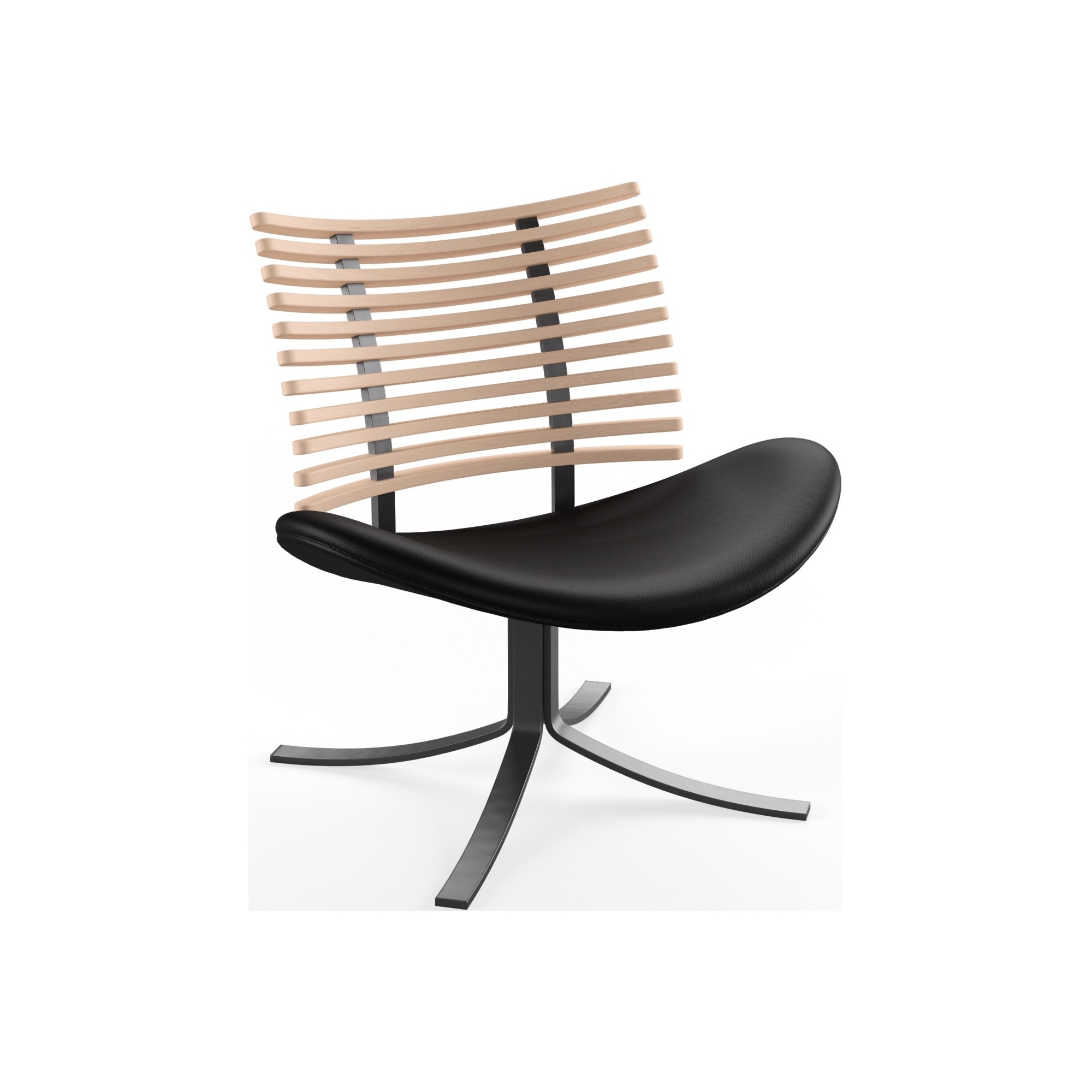 Gepard GM 4175 Lounge chair – White oiled oak + Black select leather + Black steel - Naver collection