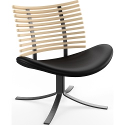 Gepard GM 4175 Lounge chair – White oiled ash + Black select leather + Black steel - Naver collection