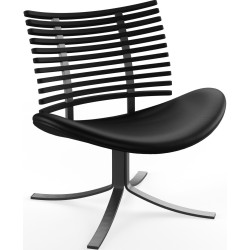 Gepard GM 4175 Lounge chair – Black stained ash + Black select leather + Black steel - Naver collection