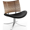 Gepard GM 4175 Lounge chair – Oiled walnut + Black select leather + Stainless steel - Naver collection