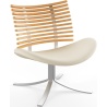 Gepard GM 4175 Lounge chair – Oiled oak + Cream semi-aniline leather + Stainless steel - Naver collection