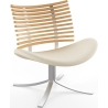 Gepard GM 4175 Lounge chair – Oiled ash + Cream semi-aniline leather + Stainless steel - Naver collection