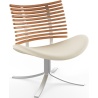 Gepard GM 4175 Lounge chair – Oiled elm + Cream semi-aniline leather + Stainless steel - Naver collection