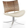 Gepard GM 4175 Lounge chair – Oiled walnut + Cream semi-aniline leather + Stainless steel - Naver collection