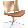 Gepard GM 4175 Lounge chair – Oiled oak + Cognac aniline leather + Stainless steel - Naver collection