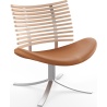 Gepard GM 4175 Lounge chair – White oiled oak + Cognac aniline leather + Stainless steel - Naver collection