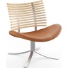 Gepard GM 4175 Lounge chair – White oiled ash + Cognac aniline leather + Stainless steel - Naver collection