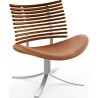 Gepard GM 4175 Lounge chair – Oiled walnut + Cognac aniline leather + Stainless steel - Naver collection