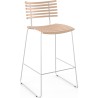 Leopard GM 4167 Barstool – White oiled oak + Stainless steel - Naver collection