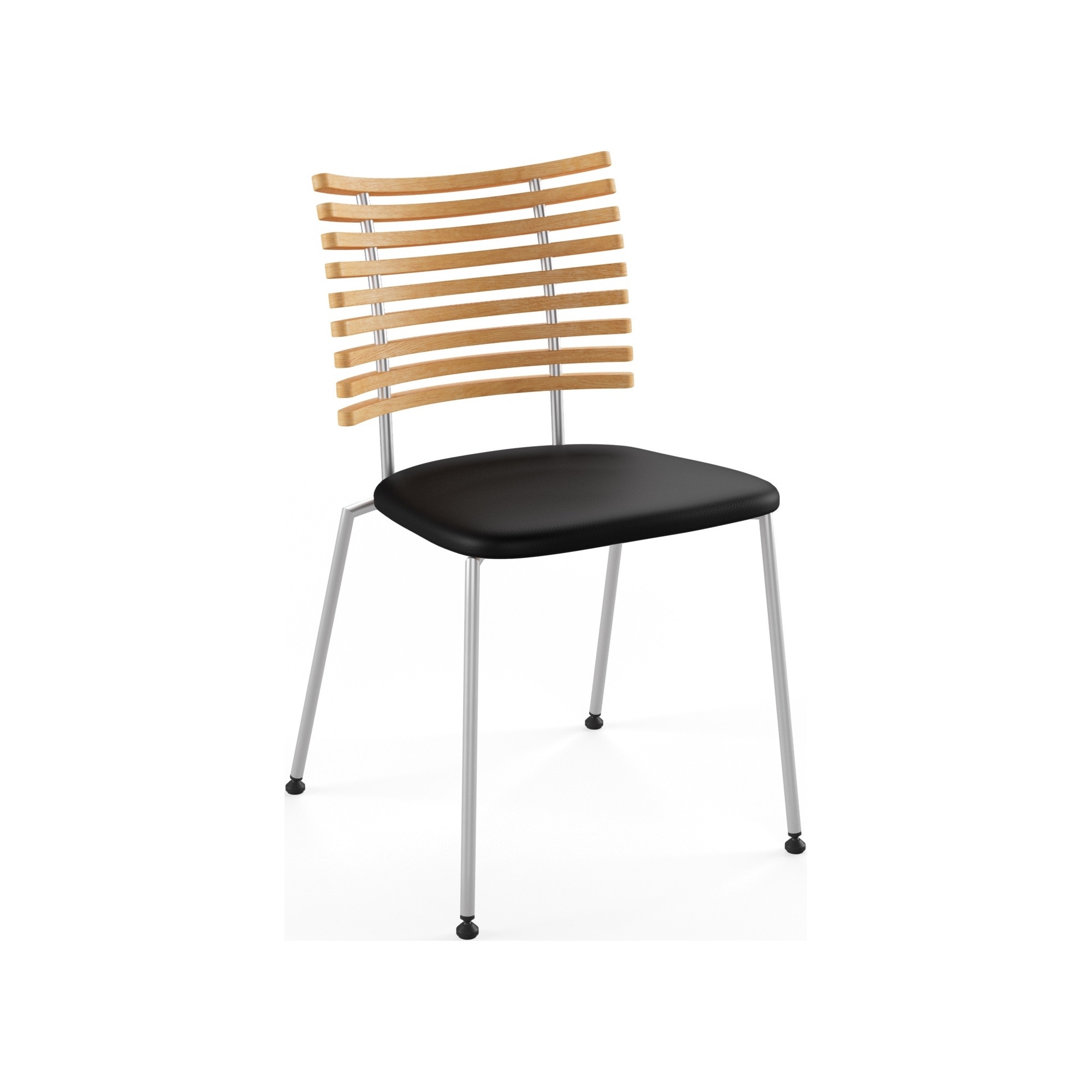 Tiger GM 4105 Chair – Oiled oak + Black Select leather + Stainless steel - Naver collection