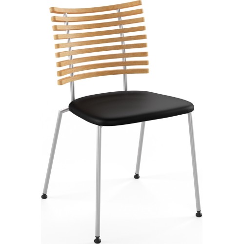 Tiger GM 4105 Chair – Oiled oak + Black Select leather + Stainless steel - Naver collection