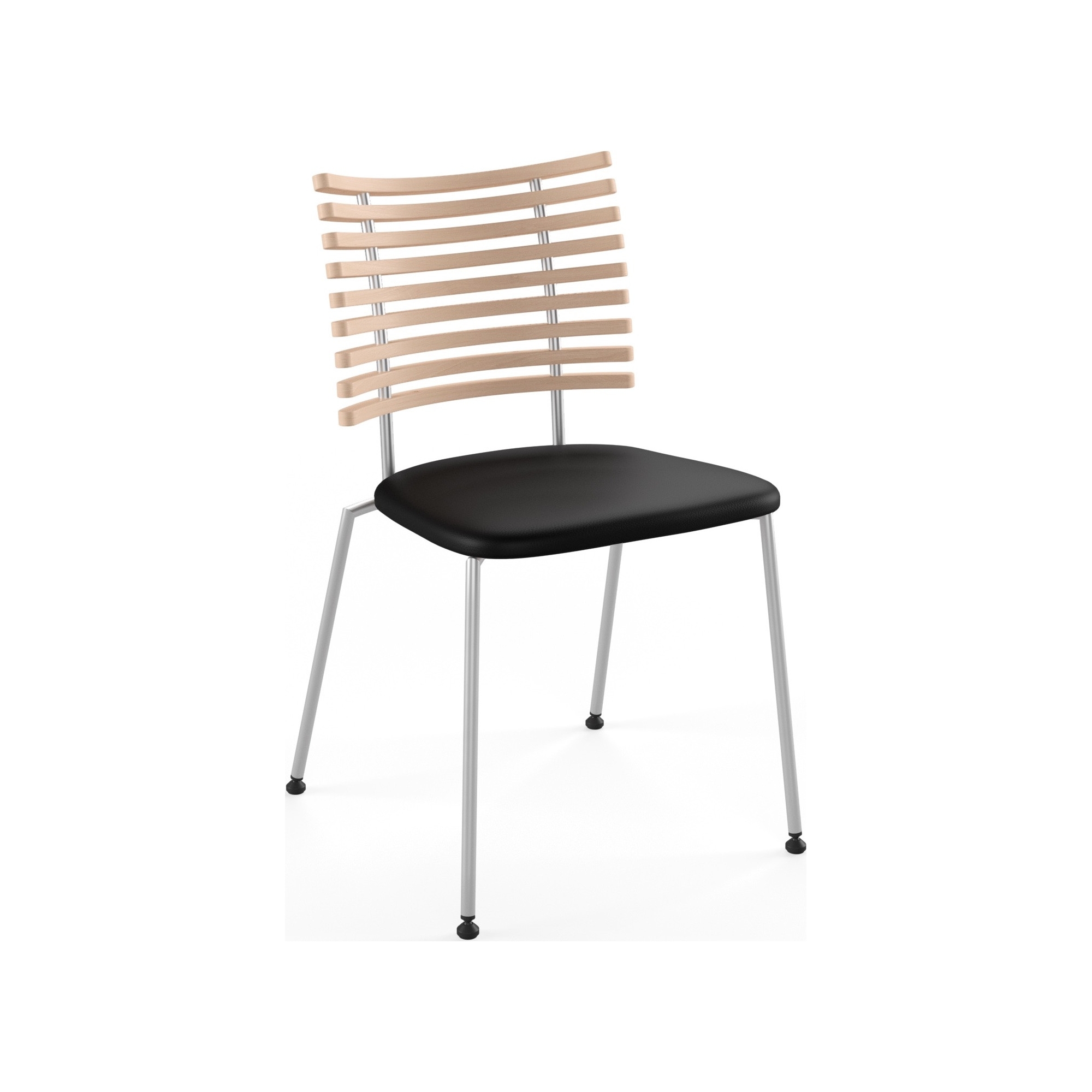 Tiger GM 4105 Chair – White oiled oak + Black Select leather + Stainless steel - Naver collection