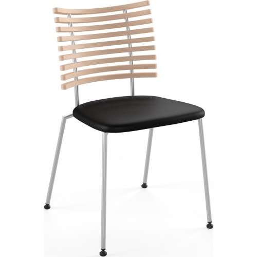 Tiger GM 4105 Chair – White oiled oak + Black Select leather + Stainless steel - Naver collection