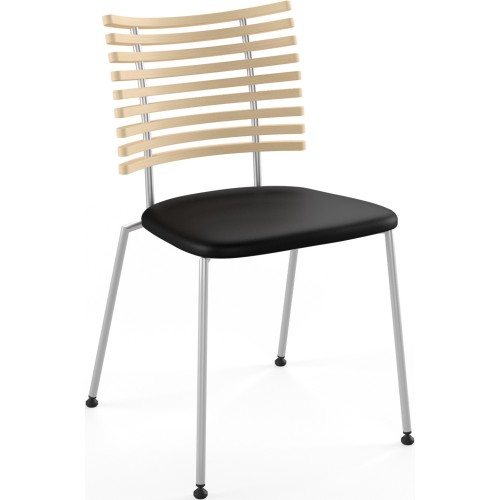 Tiger GM 4105 Chair – White oiled ash + Black Select leather + Stainless steel - Naver collection