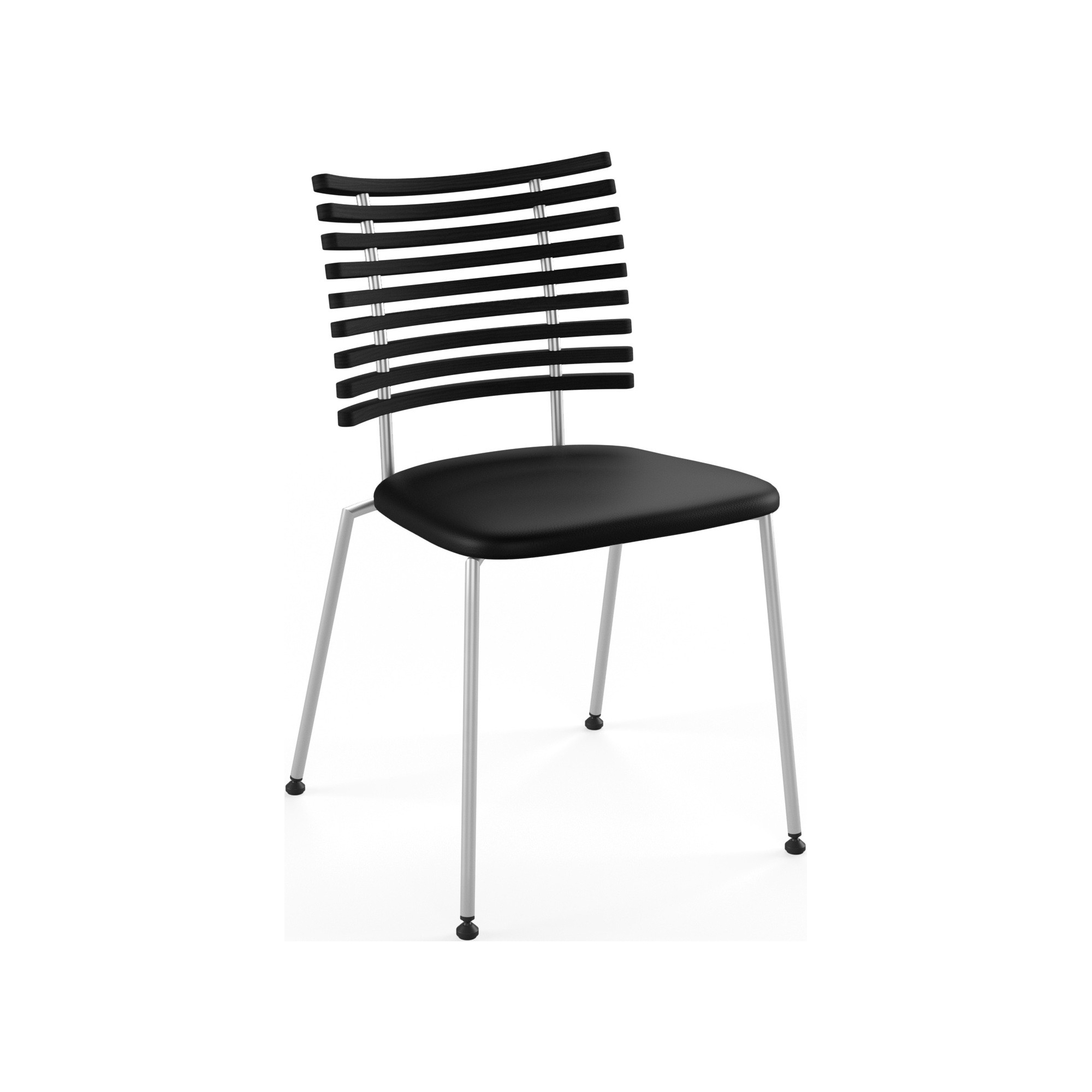 Tiger GM 4105 Chair – Black stained ash + Black Select leather + Stainless steel - Naver collection