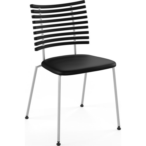 Tiger GM 4105 Chair – Black stained ash + Black Select leather + Stainless steel - Naver collection