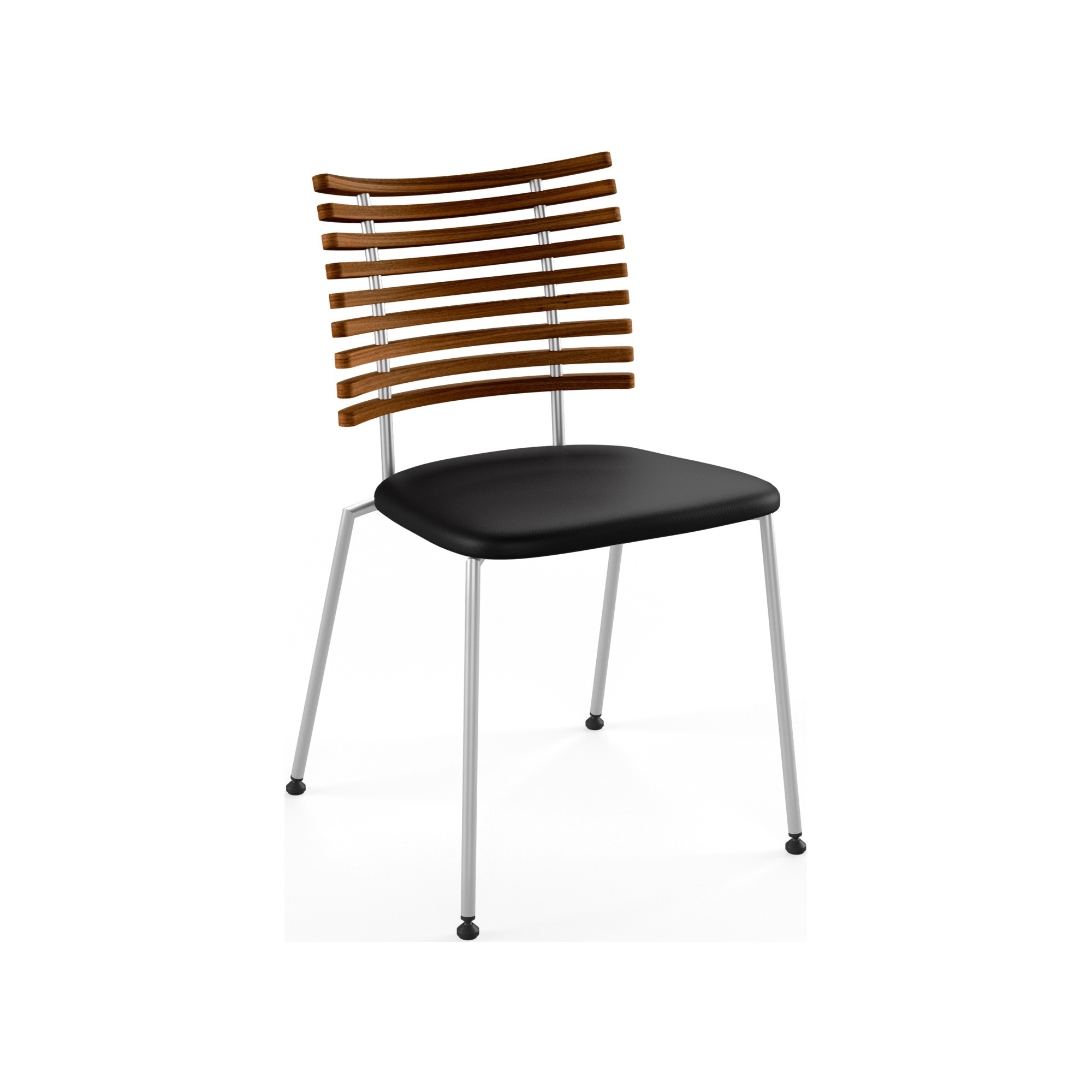 Tiger GM 4105 Chair – Oiled walnut + Black Select leather + Stainless steel - Naver collection