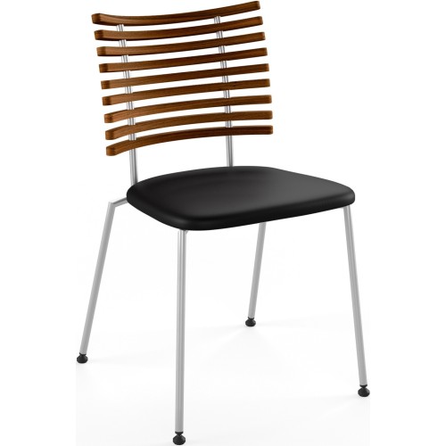 Tiger GM 4105 Chair – Oiled walnut + Black Select leather + Stainless steel - Naver collection