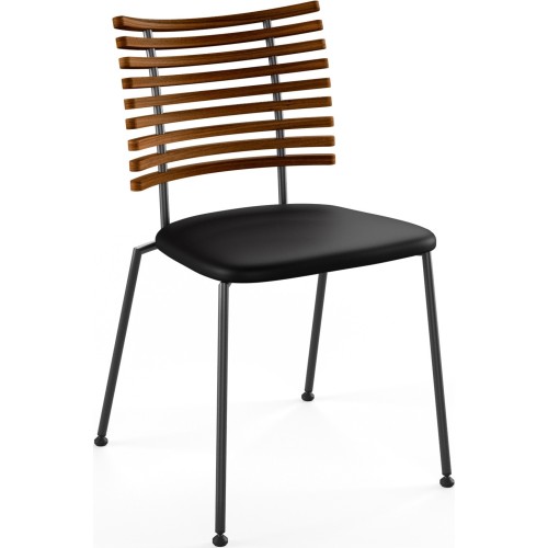 Tiger GM 4105 Chair – Oiled walnut + Black Select leather + Black steel - Naver collection