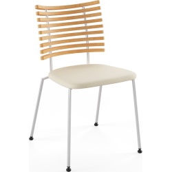 Tiger GM 4105 Chair – Oiled oak + Cream Semi-Aniline leather + Stainless steel - Naver collection