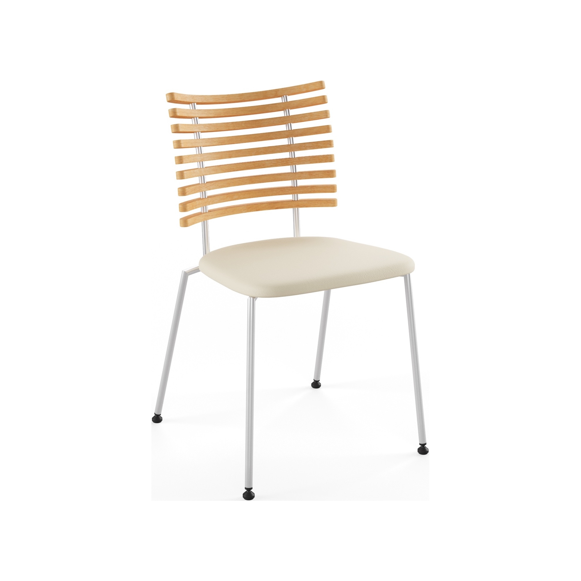 Tiger GM 4105 Chair – Oiled oak + Cream Semi-Aniline leather + Stainless steel - Naver collection