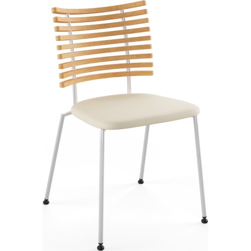 Tiger GM 4105 Chair – Oiled oak + Cream Semi-Aniline leather + Stainless steel - Naver collection