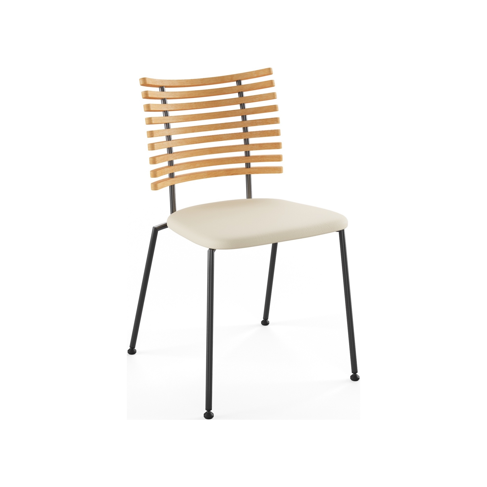 Tiger GM 4105 Chair – Oiled oak + Cream Semi-Aniline leather + Black steel - Naver collection