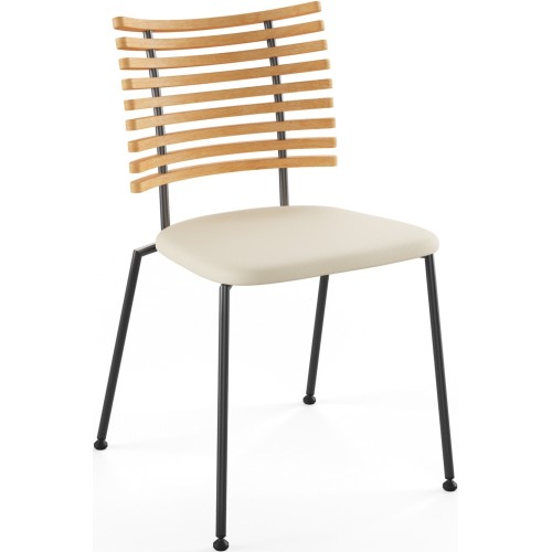 Tiger GM 4105 Chair – Oiled oak + Cream Semi-Aniline leather + Black steel - Naver collection