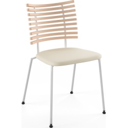 Tiger GM 4105 Chair – White oiled oak + Cream Semi-Aniline leather + Stainless steel - Naver collection