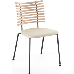 Tiger GM 4105 Chair – White oiled oak + Cream Semi-Aniline leather + Black steel - Naver collection