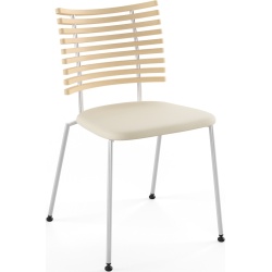 Tiger GM 4105 Chair – White oiled ash + Cream Semi-Aniline leather + Stainless steel - Naver collection