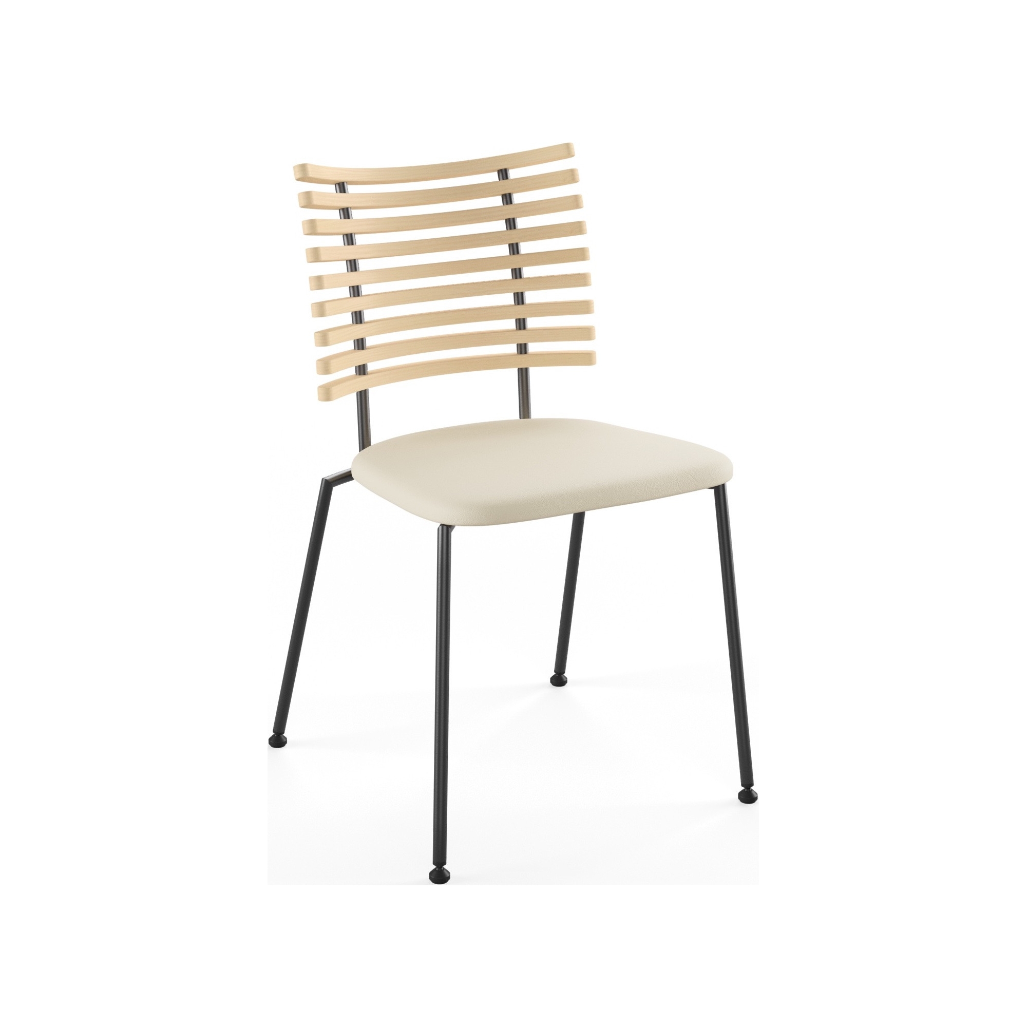 Tiger GM 4105 Chair – White oiled ash + Cream Semi-Aniline leather + Black steel - Naver collection