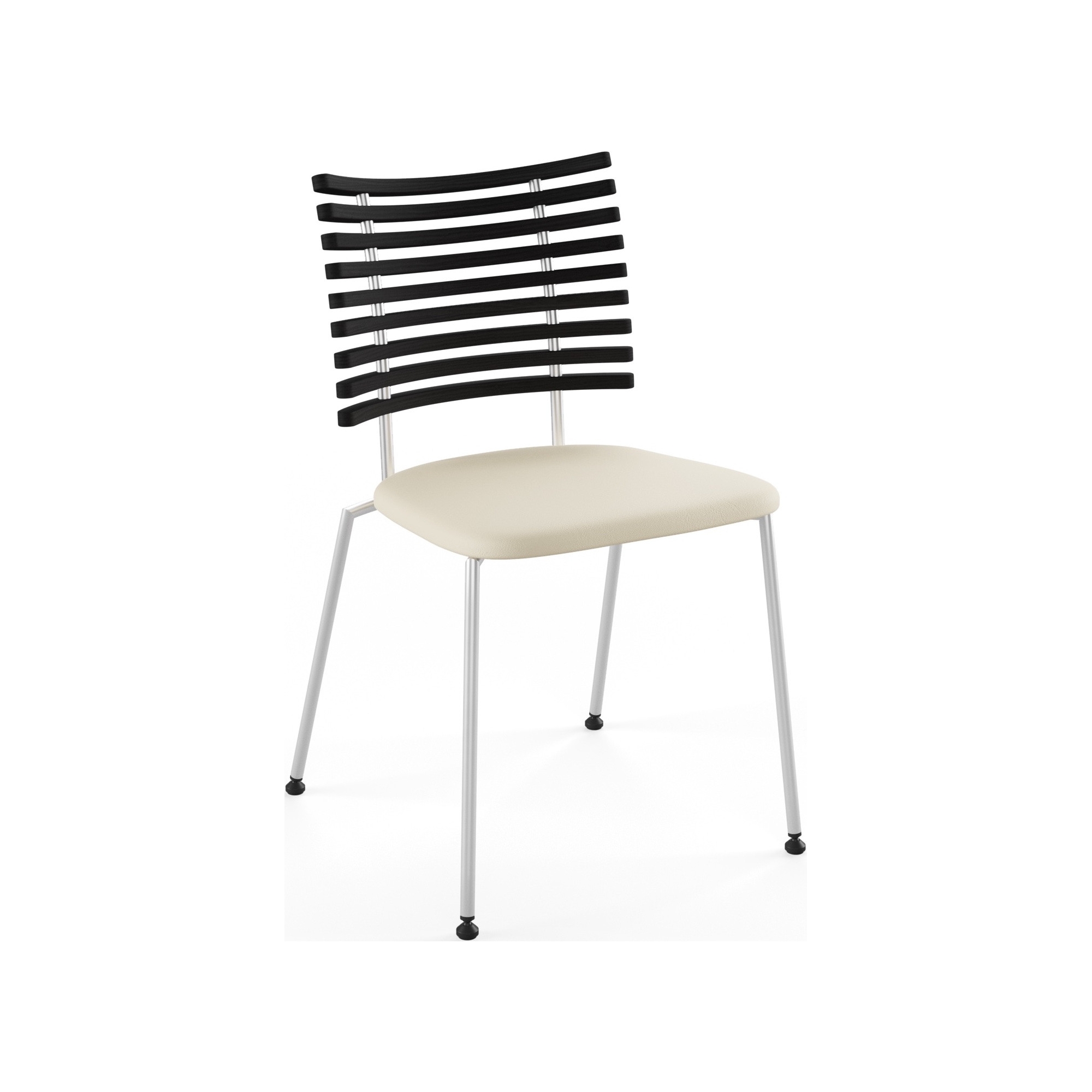 Tiger GM 4105 Chair – Black stained ash + Cream Semi-Aniline leather + Stainless steel - Naver collection