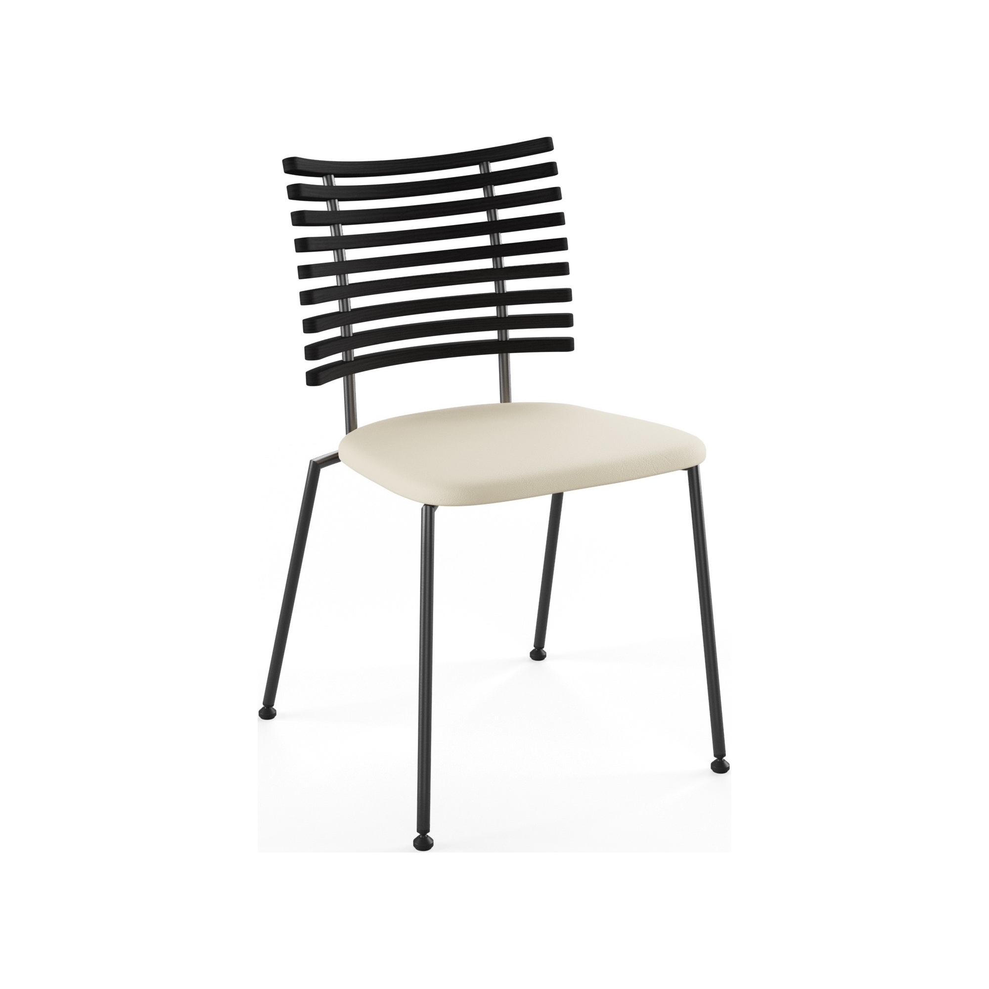 Tiger GM 4105 Chair – Black stained ash + Cream Semi-Aniline leather + Black steel - Naver collection