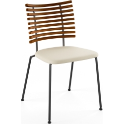 Tiger GM 4105 Chair – Oiled walnut + Cream Semi-Aniline leather + Black steel - Naver collection