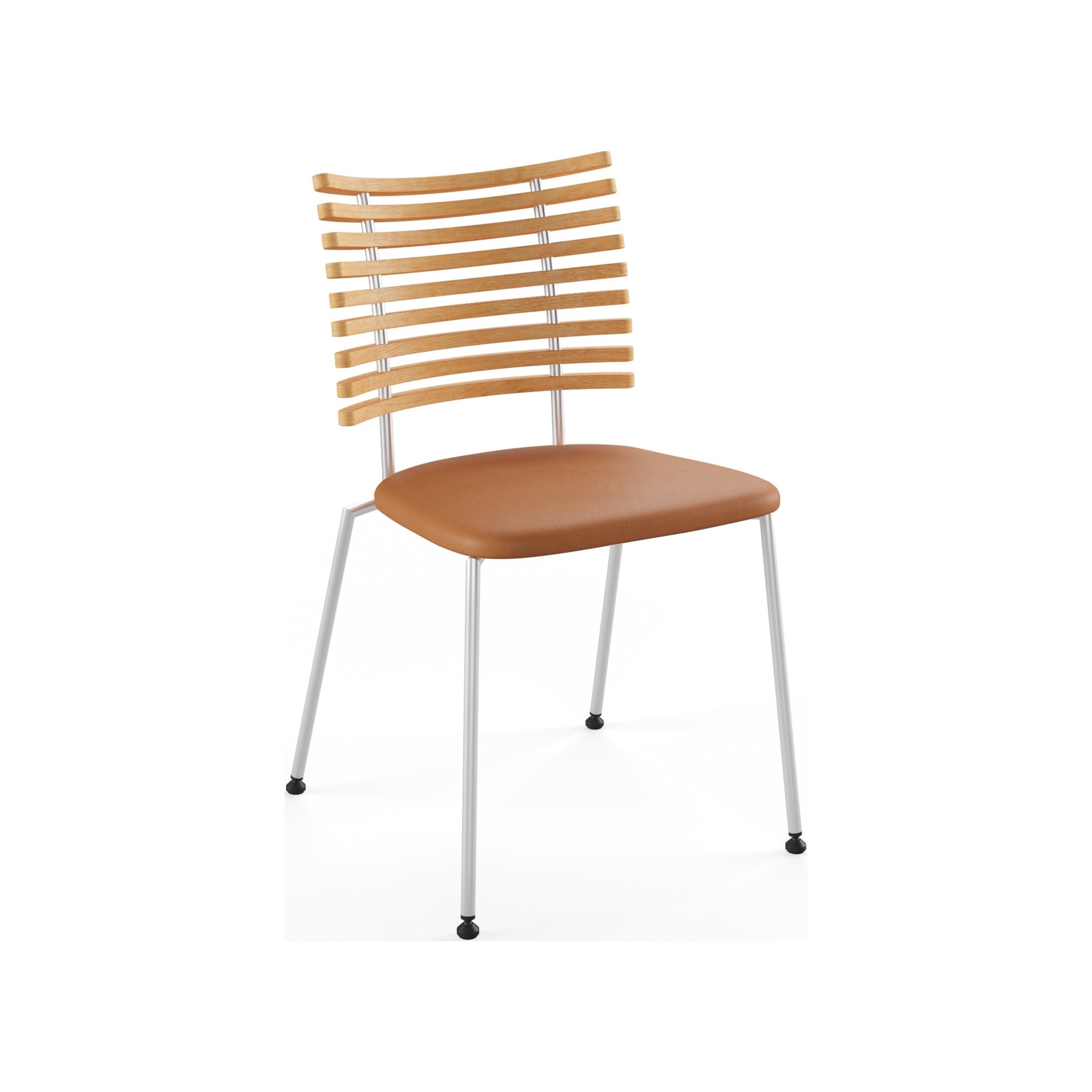 Tiger GM 4105 Chair – Oiled oak + Cognac Aniline leather + Stainless steel - Naver collection