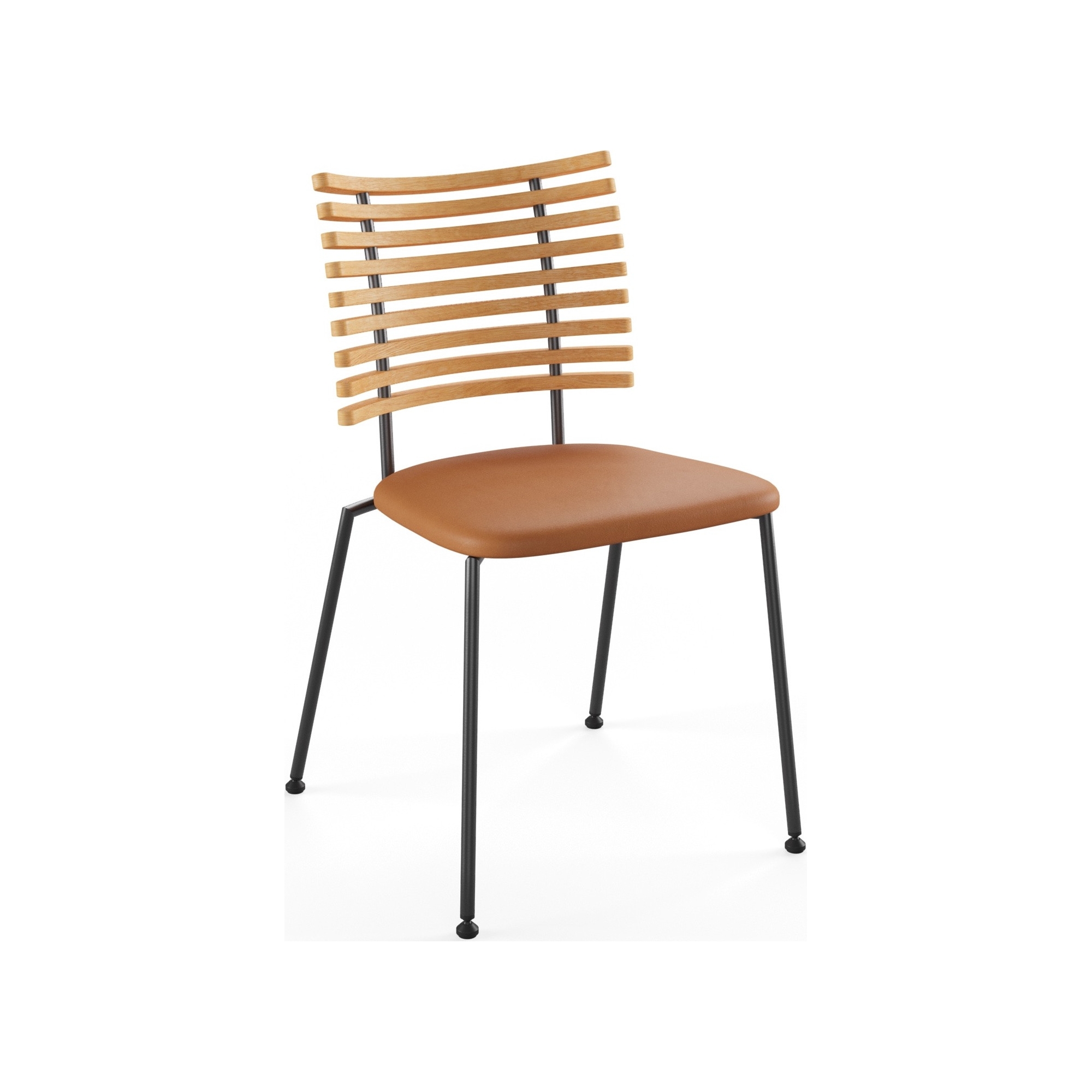 Tiger GM 4105 Chair – Oiled oak + Cognac Aniline leather + Black steel - Naver collection