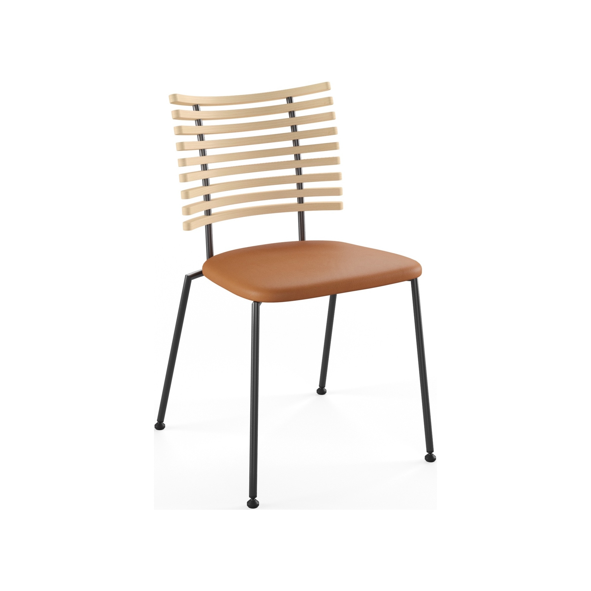 Tiger GM 4105 Chair – Soaped ash + Cognac Aniline leather + Black steel - Naver collection