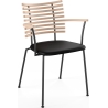 Tiger GM 4106 Chair with armrests – White oiled oak + Black Select leather + Black steel - Naver collection