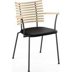 Tiger GM 4106 Chair with armrests – Soaped ash + Black Select leather + Black steel - Naver collection