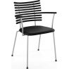 Tiger GM 4106 Chair with armrests – Black stained ash + Black Select leather + Stainless steel - Naver collection