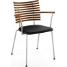 Tiger GM 4106 Chair with armrests – Oiled walnut + Black Select leather + Stainless steel - Naver collection