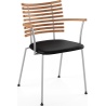 Tiger GM 4106 Chair with armrests – Oiled elm + Black Select leather + Stainless steel - Naver collection