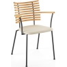 Tiger GM 4106 Chair with armrests – Oiled oak + Cream Semi-Aniline leather + Black steel - Naver collection